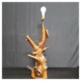 Mid century modern drift wood table lamp