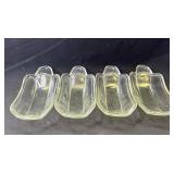 4 vintage glass banana split dishes