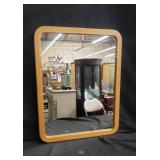 Mid century modern bent wood framed mirror