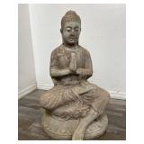 Cement style sitting Buddha statue, 32" h.