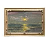Framed signed oil painting ocean scenery