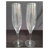 Pair of Orrefors crystal champagne glasses