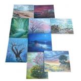 9 Signed Millie oil paintings on canvas