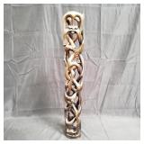 Carved wood abstract tribal sculpture