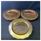 8 Vintage marigold carnival glass plates