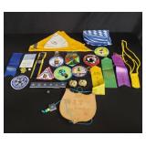Group of Boys scouts ribbons, pins , and patches
