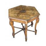 Vintage hand-carved hexagonal wood