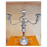 Vintage silver plated candelabras.  Three embossed