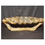 Vintage Oware/mancala carved wood board game