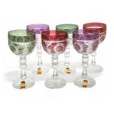 6 Vintage Anna Hutte German crystal stemware