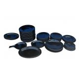 Large group of black Fiesta ware plates