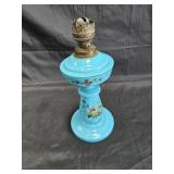 Antique French Victorian glass hand painted oil