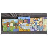 Group of 3 oil on canvas by Mary Bosch