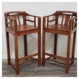 Pair of wood bar stools