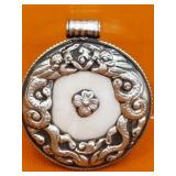 Tibetan handmade pendant tribal twin dragon and