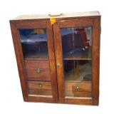 Vintage wood table top cabinet