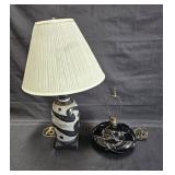 Group of two vintage lamps one with shade,  29" h