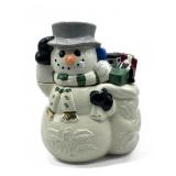 Home for the Holidays snowman ceramic cookie jar