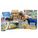 Large tub of fly fishing gear and fishing lure
