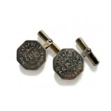 Mexican Aztec Sterling silver cufflinks, 9.87