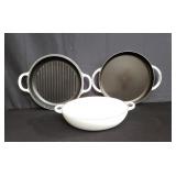 Box of cast iron pots