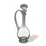 Vintage Romanian crystal decanter, 14 1/4" h.
