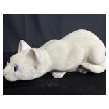 Crouching stone cat sculpture made in England