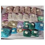 Many bags of strands of colored beads box lot (KN)