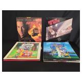Group of laser disc movies and vinyl records