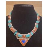 Tibetan handmade necklace with turquoise ,