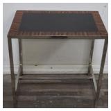 Williams Sonoma wood & chrome side table