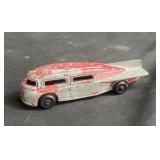 Vintage man oil #706 red metal Zepplin Bus toy car