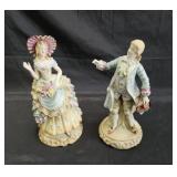 Vintage hand painted figures of an English