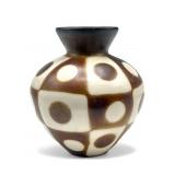 Vintage signed Peruvian pottery vase, 6 1/2" h.