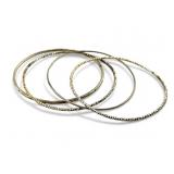 4 sterling silver bangle bracelets, 16.62 grams