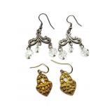 2 pairs sterling silver earrings, 12.33 grams