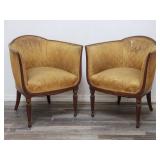 Pait of vintage French style barrel back arm