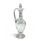 Vintage cut crystal wine decanter, 15 1/4" h.