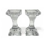 Vintage pair of Rogaska crystal candlesticks, 6"