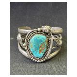 Vintage silver turquoise bracelet
