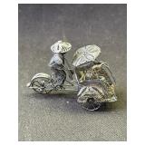 Vintage silver bike figurine
