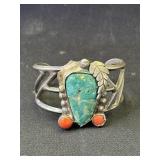 Vintage silver turquoise bracelet