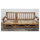 Vintage 2 piece bentwood sectional sofa