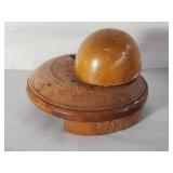 2pc antique wood hat form/stretcher handmade