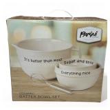 New Parini ceramic batter bowl set- new in box