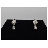 14k white gold teardrop diamond earrings