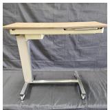 Vintage hospital bedside ajustable height tray