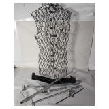 Vtg wire dress form with original base & supports