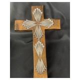Wood and metal art crucifix