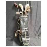 Vintage golf clubs in golf bag